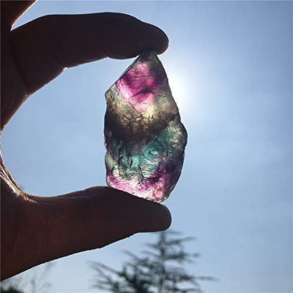 Simurg Roher Fluoritstein 1lb – Regenbogen-Fluorit-Rohkristall der Güteklasse A für Lapidary, Tumbling, Cabbing, Polieren, Reiki-Heilung