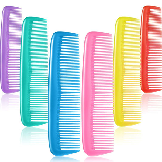 Leinuosen 48-teiliges buntes Haarkamm-Set aus Kunststoff – Taschenkämme für Damen und Herren zum Frisieren und Stylen