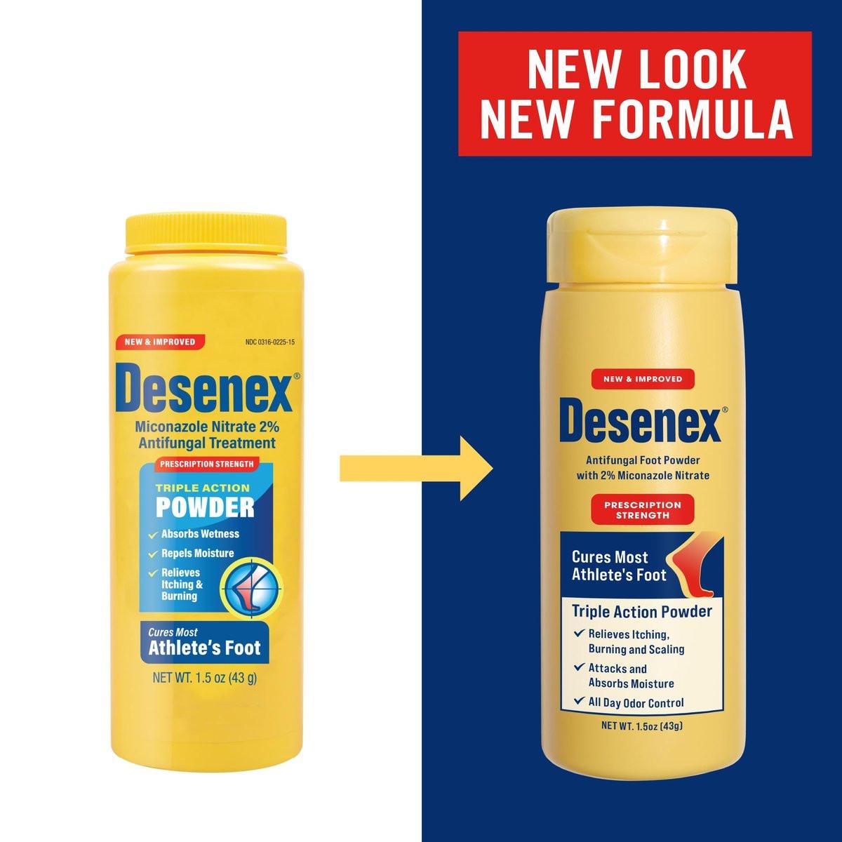 Desenex Anti-Pilz Fußpuder, bekämpft Fußpilz, 2% Miconazolnitrat, lindert Juckreiz, Brennen und Schuppen, absorbiert Feuchtigkeit, Geruchskontrolle, 42,5 g
