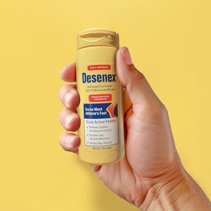 Desenex Anti-Pilz Fußpuder, bekämpft Fußpilz, 2% Miconazolnitrat, lindert Juckreiz, Brennen und Schuppen, absorbiert Feuchtigkeit, Geruchskontrolle, 42,5 g