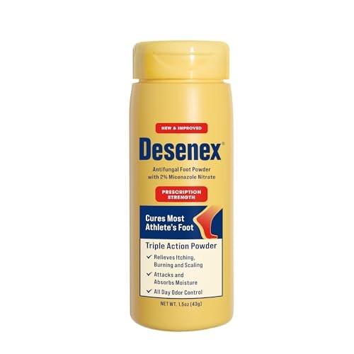 Desenex Anti-Pilz Fußpuder, bekämpft Fußpilz, 2% Miconazolnitrat, lindert Juckreiz, Brennen und Schuppen, absorbiert Feuchtigkeit, Geruchskontrolle, 42,5 g
