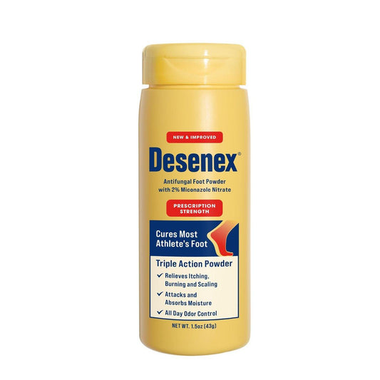 Desenex Anti-Pilz Fußpuder, bekämpft Fußpilz, 2% Miconazolnitrat, lindert Juckreiz, Brennen und Schuppen, absorbiert Feuchtigkeit, Geruchskontrolle, 42,5 g