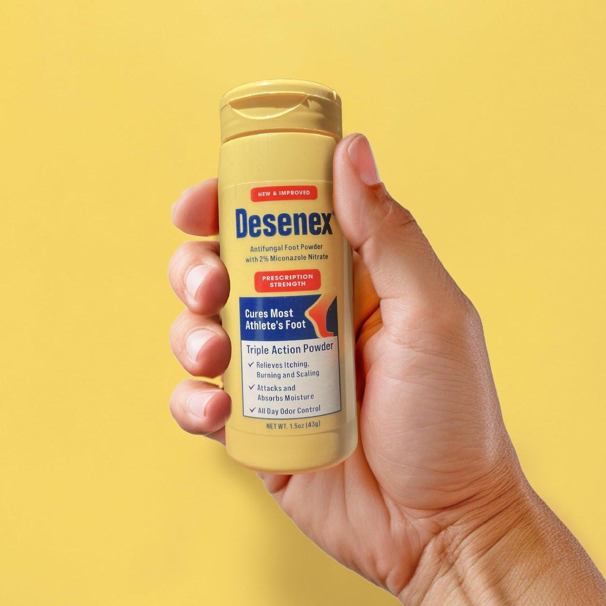 Desenex Anti-Pilz Fußpuder, bekämpft Fußpilz, 2% Miconazolnitrat, lindert Juckreiz, Brennen und Schuppen, absorbiert Feuchtigkeit, Geruchskontrolle, 42,5 g
