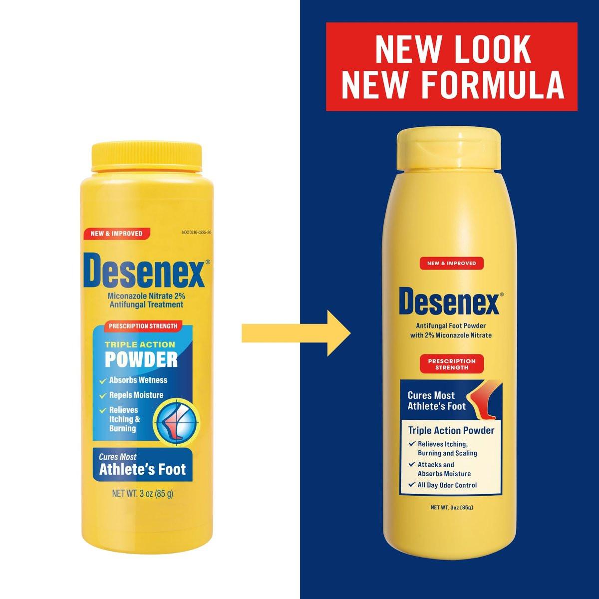 Desenex Anti-Pilz Fußpuder gegen Fußpilz, 2% Miconazolnitrat, lindert Juckreiz, Brennen und Schuppen, absorbiert Feuchtigkeit, 85 g Flasche