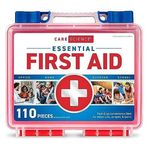 Care Science Erste-Hilfe-Set, 110 Teile | Professionell für Reisen, Arbeit, Schule, Zuhause, Auto, Notfälle, Überleben, Camping, Wandern und mehr