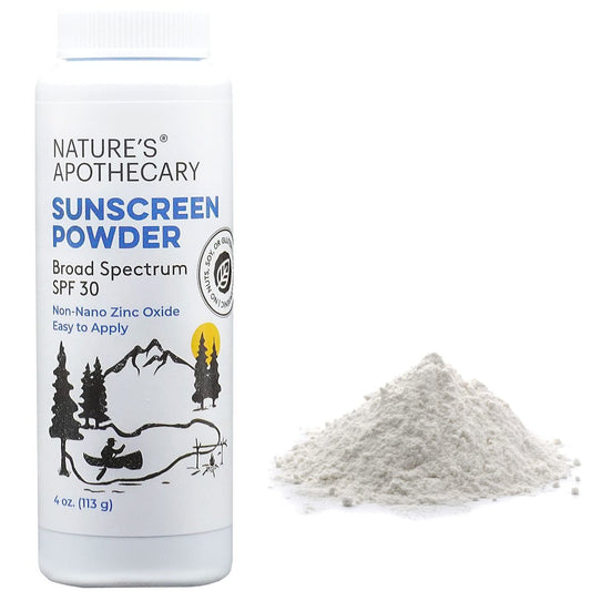 All-Natürliches, Benzol-freies, nicht nano Zinkoxid Sonnencreme-Puder SPF 30 – Wasser- und schweißbeständig, riffsicher, hypoallergen, biologisch abbaubar, hergestellt in USA von Nature's Apothecary