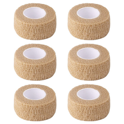 6er-Pack 2,5 cm breites hautfarbenes elastisches selbstklebendes Fingerbandage, Wickelbandagen für Handgelenk und Knöchel, auch für Tisch- und Stuhlbeine zur Reduzierung von Reibung und Geräuschen