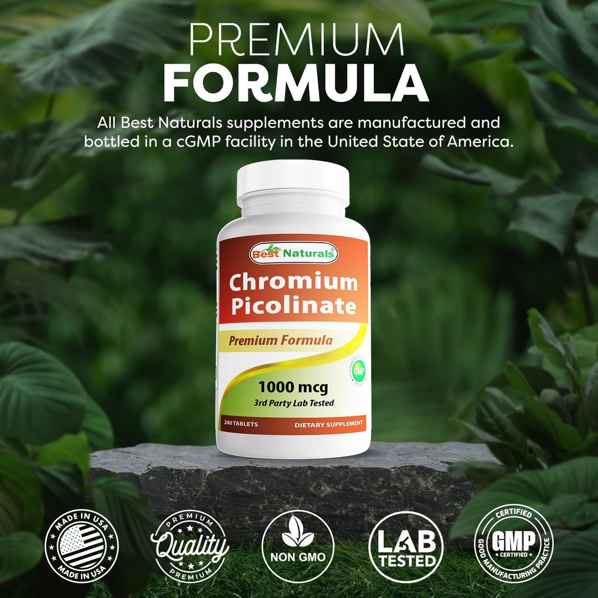 Best Naturals Chrompicolinat 1000 mcg – 120 Tabletten, hochdosiertes Mineralstoffpräparat