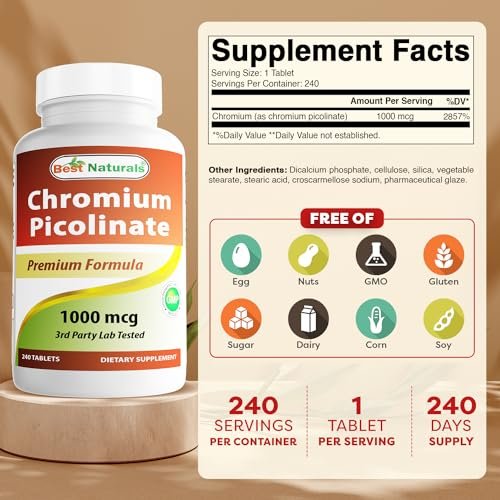 Best Naturals Chrompicolinat 1000 mcg – 240 Tabletten
