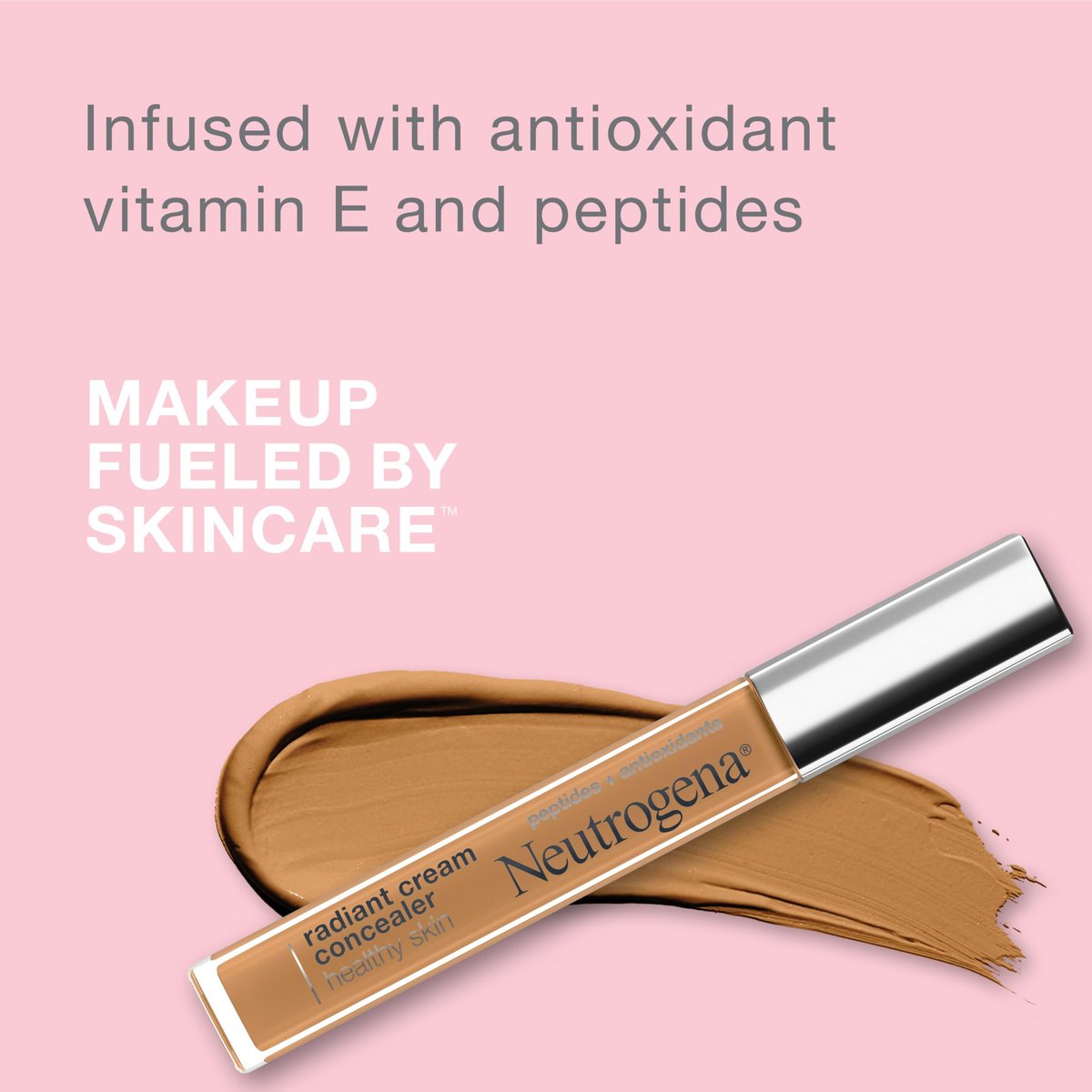 Neutrogena Healthy Skin Radiant Brightening Cream Concealer mit Peptiden & Vitamin E Antioxidans – Leichter Perfektionierender Concealer, nicht komedogen, Haselnuss Medium 01 warme Untertöne, 0,24 oz
