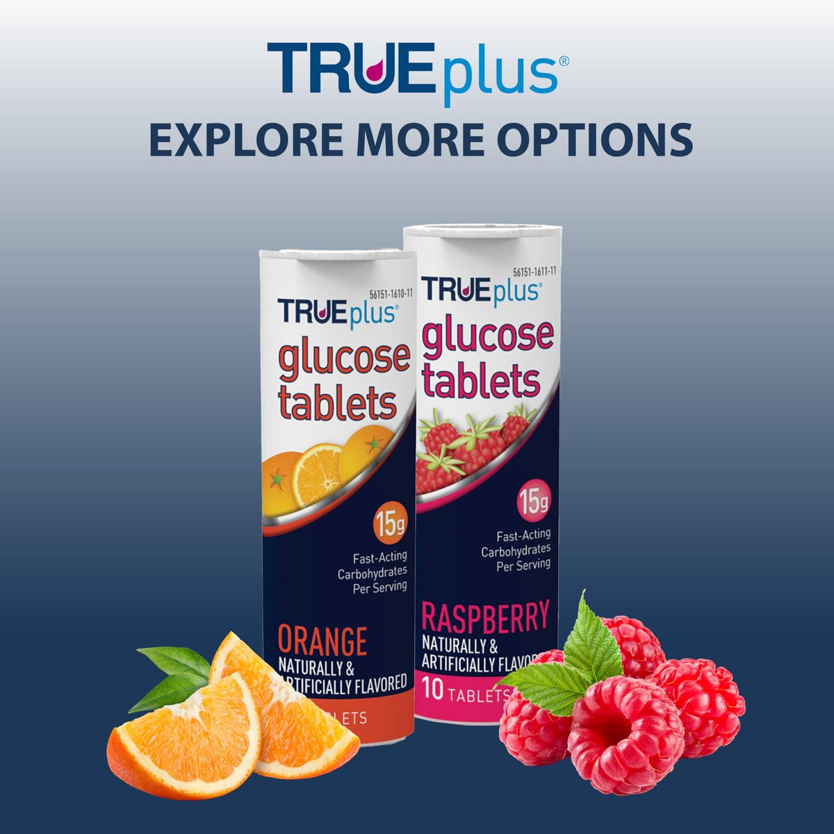 TRUEplus Glukose Tabletten, Himbeer-Geschmack, 15g schnell wirkende Kohlenhydrate, fettfrei, glutenfrei, Energieschub, 10 Stück, 6er-Pack