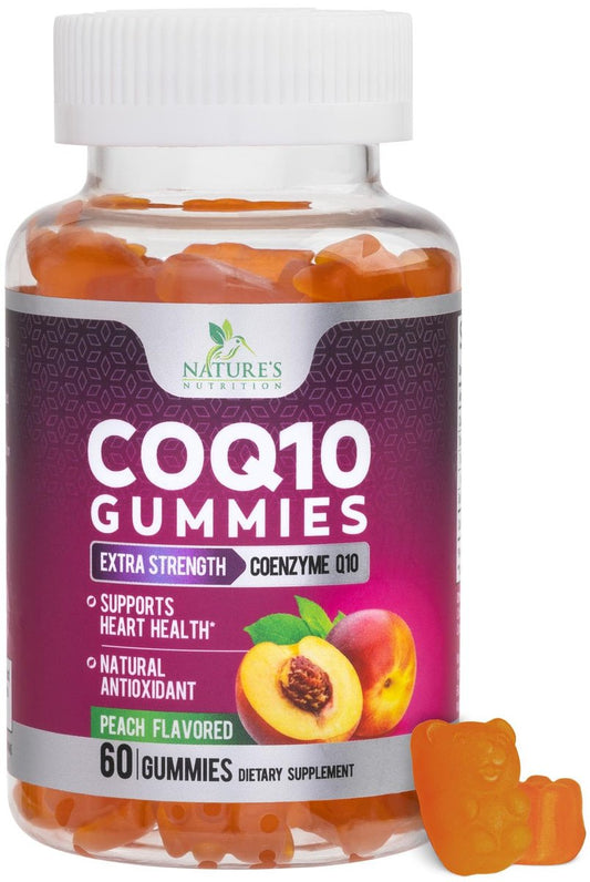 CoQ10 Gummis – Coenzym Q10 100 mg pro Portion – 3-fache Stärke, hohe Absorption, Antioxidans-Ergänzung für Herzgesundheit & Energieproduktion – Ultra Coq 10 Vitaminpräparat – 60 Gummis