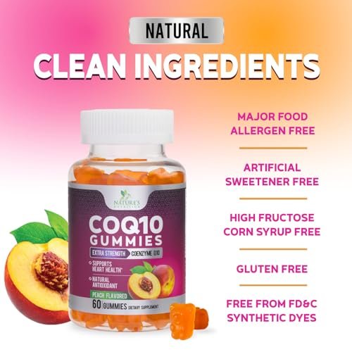 CoQ10 Gummis – Coenzym Q10 100 mg pro Portion – 3-fache Stärke, hohe Absorption, Antioxidans-Ergänzung für Herzgesundheit & Energieproduktion – Ultra Coq 10 Vitaminpräparat – 60 Gummis