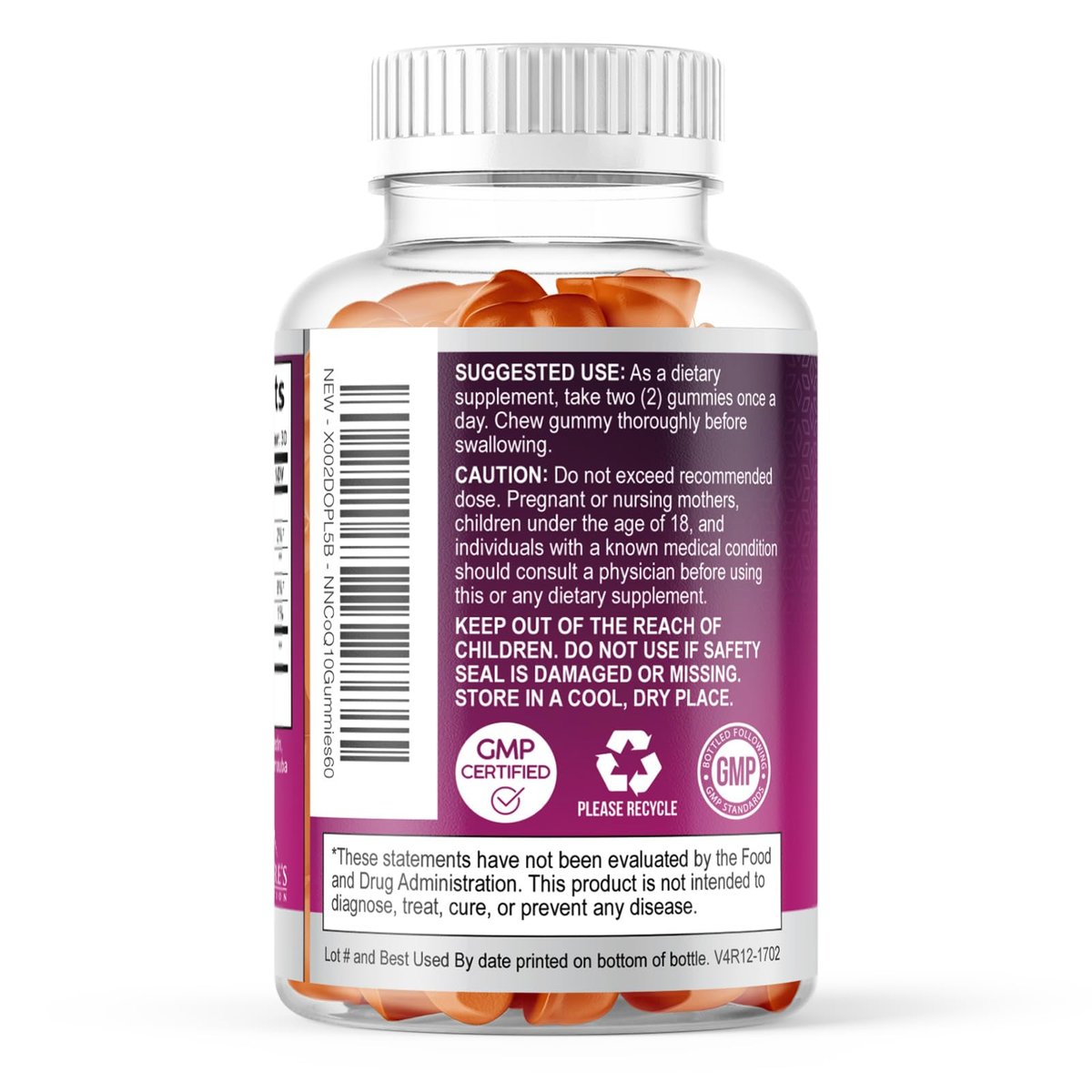 CoQ10 Gummis – Coenzym Q10 100 mg pro Portion – 3-fache Stärke, hohe Absorption, Antioxidans-Ergänzung für Herzgesundheit & Energieproduktion – Ultra Coq 10 Vitaminpräparat – 60 Gummis