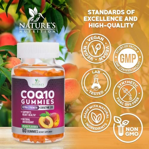 CoQ10 Gummis – Coenzym Q10 100 mg pro Portion – 3-fache Stärke, hohe Absorption, Antioxidans-Ergänzung für Herzgesundheit & Energieproduktion – Ultra Coq 10 Vitaminpräparat – 60 Gummis