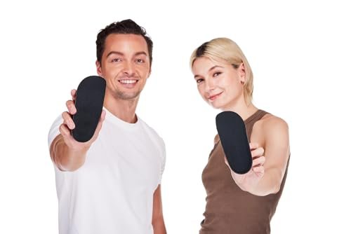 CALTO Verstellbare 1,8 Zoll Höhenverstellbare Einlagen für Männer & Frauen - 3/4 Länge Fersenlift - Unisex Orthopädische Schuheinlagen für Beinlängendifferenz (Schwarz)