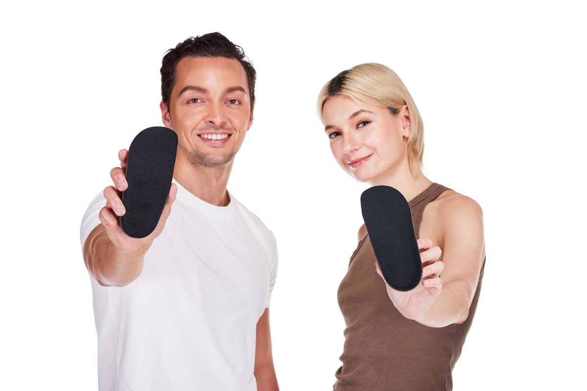 CALTO Verstellbare 1,8 Zoll Höhenverstellbare Einlagen für Männer & Frauen - 3/4 Länge Fersenlift - Unisex Orthopädische Schuheinlagen für Beinlängendifferenz (Schwarz)