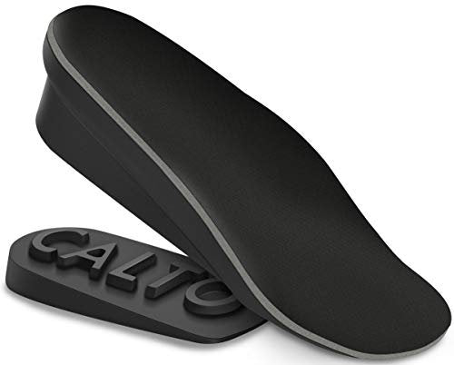 CALTO Verstellbare 1,8 Zoll Höhenverstellbare Einlagen für Männer & Frauen - 3/4 Länge Fersenlift - Unisex Orthopädische Schuheinlagen für Beinlängendifferenz (Schwarz)
