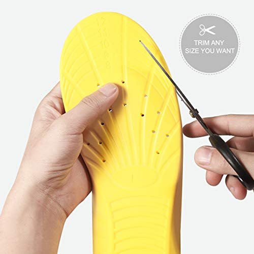 UISUI Memory Foam Einlegesohlen – Atmungsaktive PU-Sporteinlagen mit Stoßdämpfung, Schmerzlinderung bei Plantarfasziitis für Damen und Herren, 1 Paar (M: Herren 6-9 / Damen 7-11)