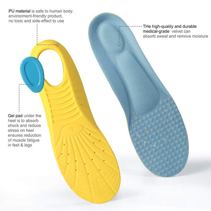 UISUI Memory Foam Einlegesohlen – Atmungsaktive PU-Sporteinlagen mit Stoßdämpfung, Schmerzlinderung bei Plantarfasziitis für Damen und Herren, 1 Paar (M: Herren 6-9 / Damen 7-11)