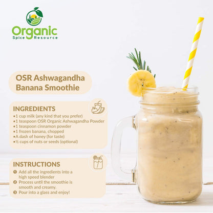 Bio Ashwagandha Wurzelpulver - 1,10 Pfund (17,64 Unzen) | Nachfüllbarer Kraftbeutel, Nicht-GVO, Indischer Ginseng, Withania Somnifera - 100% Roh aus Indien