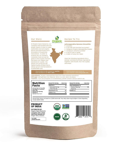 Bio Ashwagandha Wurzelpulver - 1,10 Pfund (17,64 Unzen) | Nachfüllbarer Kraftbeutel, Nicht-GVO, Indischer Ginseng, Withania Somnifera - 100% Roh aus Indien