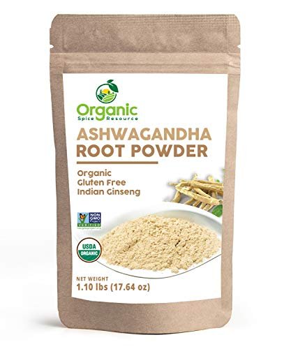 Bio Ashwagandha Wurzelpulver - 1,10 Pfund (17,64 Unzen) | Nachfüllbarer Kraftbeutel, Nicht-GVO, Indischer Ginseng, Withania Somnifera - 100% Roh aus Indien