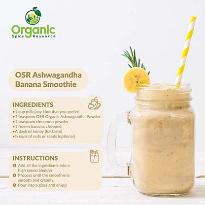 Bio Ashwagandha Wurzelpulver - 1,10 Pfund (17,64 Unzen) | Nachfüllbarer Kraftbeutel, Nicht-GVO, Indischer Ginseng, Withania Somnifera - 100% Roh aus Indien