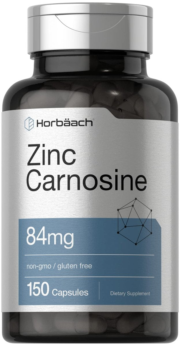 Horbäach Zink-Carnosin Kapseln | 84 mg pro Kapsel | 150 Stück | Non-GMO & Glutenfrei