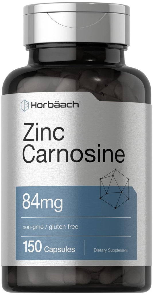Horbäach Zink-Carnosin Kapseln | 84 mg pro Kapsel | 150 Stück | Non-GMO & Glutenfrei