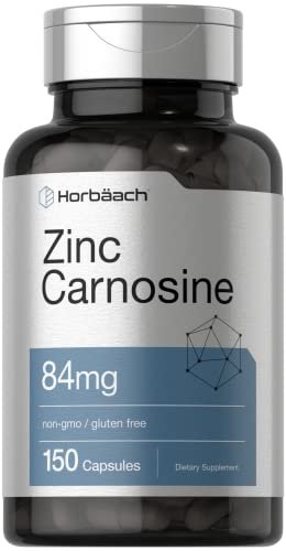 Horbäach Zink-Carnosin Kapseln | 84 mg pro Kapsel | 150 Stück | Non-GMO & Glutenfrei