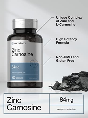 Horbäach Zink-Carnosin Kapseln | 84 mg pro Kapsel | 150 Stück | Non-GMO & Glutenfrei