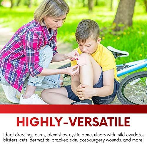 HEALQU Bordered Gauze Island Dressing – 50 Stück, 2" x 2" sterile, einzeln verpackte Gaze-Pads mit wasserabweisender, nicht gewebter Rückseite – weiche und atmungsaktive Wundauflage für Erste Hilfe und medizinische Anwendungen