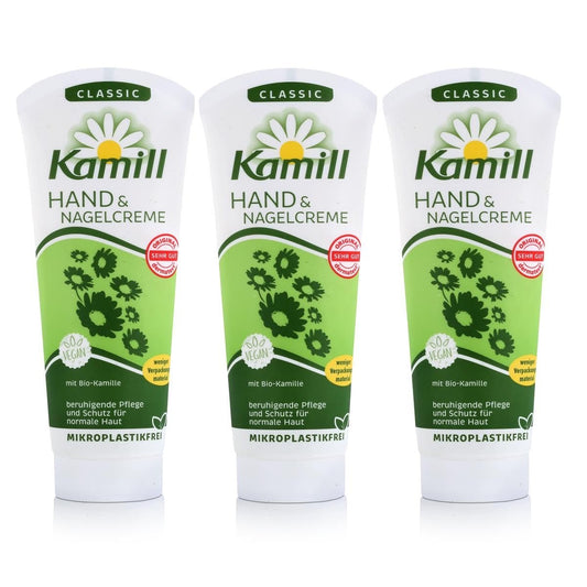 Kamill Hand & Nagelcreme CLASSIC mit BIO Kamille und Bisabolol – 3 x 100 ml