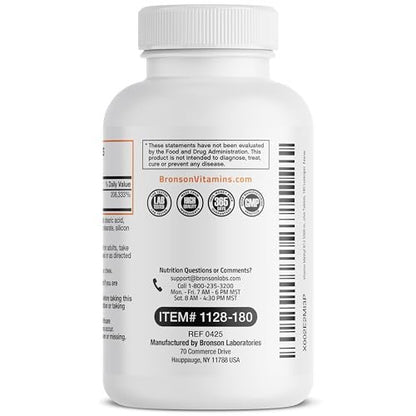 Bronson Methyl B12 5000 mcg – Vitamin B12 Methylcobalamin für Energie & Gehirnunterstützung, 180 Lutschtabletten