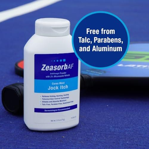 Zeasorb Super Absorbierendes Antifungal-Puder für Jock Itch – Dermatologen empfohlen, bekämpft Pilze und absorbiert Feuchtigkeit, patentierte Geruchskontrolle mit Bentonit-Ton und Aloe, 70 g