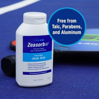 Zeasorb Super Absorbierendes Antifungal-Puder für Jock Itch – Dermatologen empfohlen, bekämpft Pilze und absorbiert Feuchtigkeit, patentierte Geruchskontrolle mit Bentonit-Ton und Aloe, 70 g