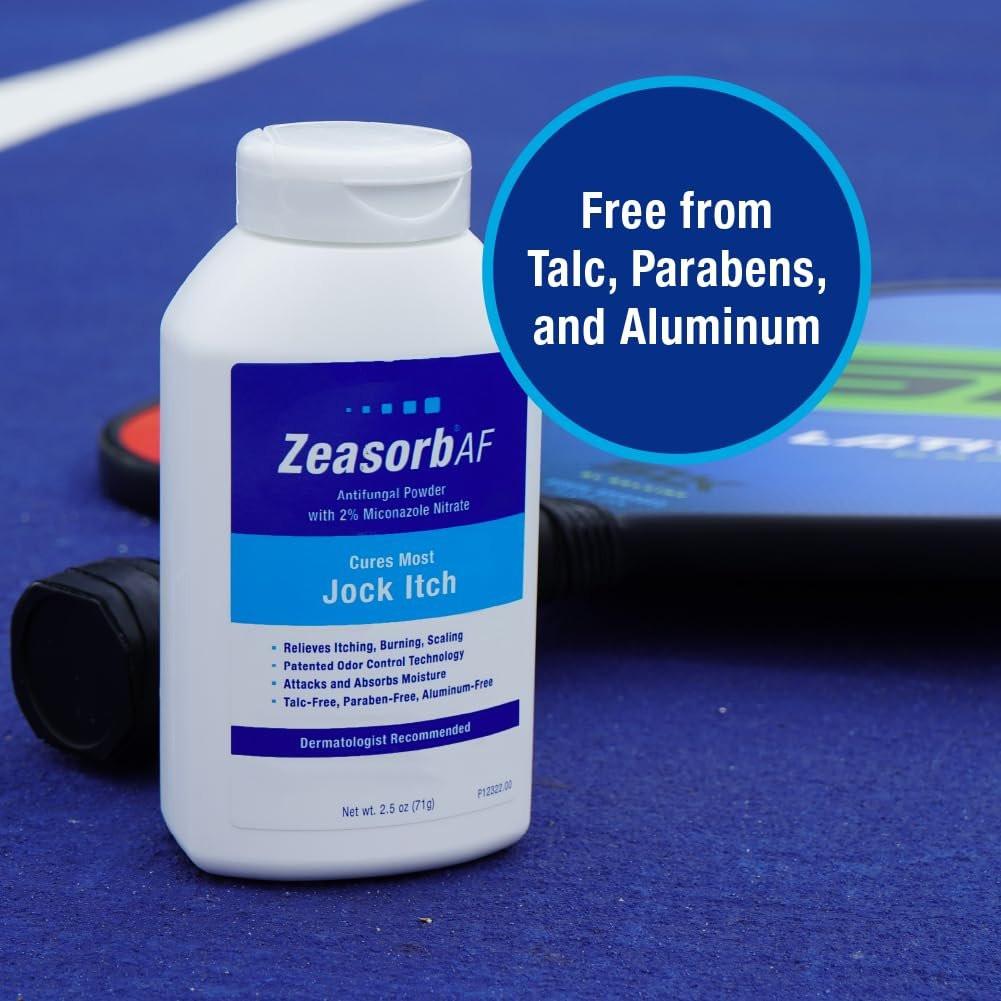 Zeasorb Super Absorbierendes Antifungal-Puder für Jock Itch – Dermatologen empfohlen, bekämpft Pilze und absorbiert Feuchtigkeit, patentierte Geruchskontrolle mit Bentonit-Ton und Aloe, 70 g