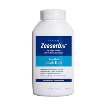 Zeasorb Super Absorbierendes Antifungal-Puder für Jock Itch – Dermatologen empfohlen, bekämpft Pilze und absorbiert Feuchtigkeit, patentierte Geruchskontrolle mit Bentonit-Ton und Aloe, 70 g