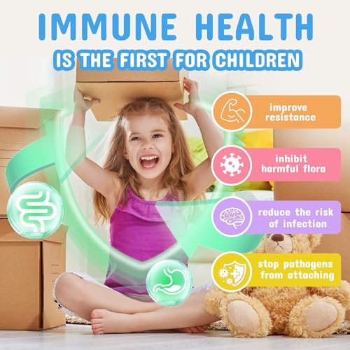 ZEBORA Kinder Probiotika & Präbiotika Pulver ab 3 Jahren – Unterstützt die Verdauung und das Immunsystem mit natürlichen Quellen, fördert Linderung bei Verstopfung, Non-GMO, glutenfrei, 30 Portionsbeutel mit 5 Milliarden CFUs