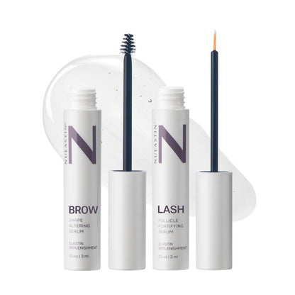 NULASTIN Wimpernserum & Augenbrauenserum - Dual System für Wimpern und Augenbrauen - Pflegende Seren mit Keratin und Peptiden für voller aussehende Wimpern und Brauen (2 Stück, je 0,1 Fl Oz)