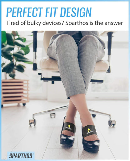 Sparthos Fußgewölbe Stützhülle - Plantarfasziitis Kompressionsbänder - Fußgewölbe Stützhüllen für Damen und Herren Schuhe Socken - für Männer und Frauen (Schwarz-M)