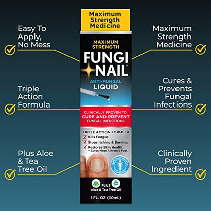 Fungi-Nail Anti-Pilz-Liquid-Lösung, 1 Unze (2er-Pack) – Wirksame Nagelpilzbehandlung mit Tolnaftat