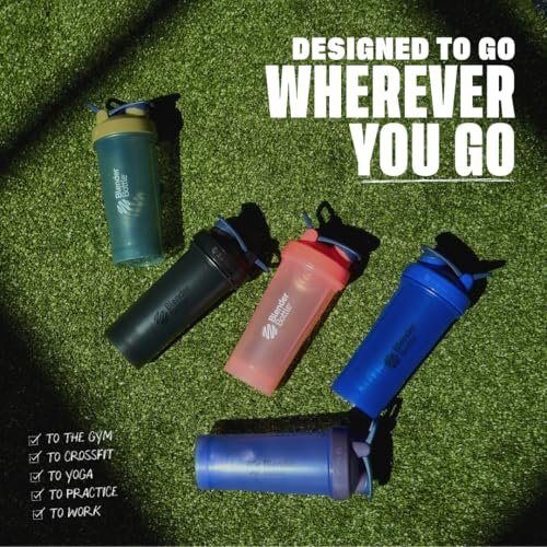 BlenderBottle Classic V2 Shaker Flasche für Proteinshakes und Pre-Workout, 20 Unzen (3er-Pack), Rot, Grün, Pflaume