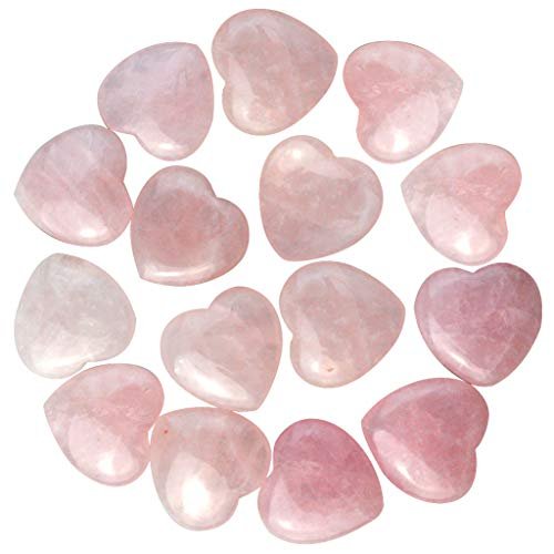 Marrywindix 15er-Pack 0,8 Zoll Heilende Kristalle – Rosenquarz Herzstein für Chakra-Ausgleich und Reiki