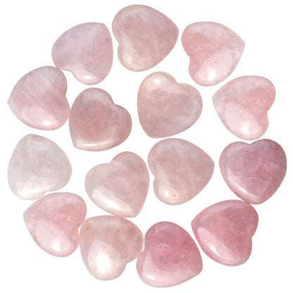 Marrywindix 15er-Pack 0,8 Zoll Heilende Kristalle – Rosenquarz Herzstein für Chakra-Ausgleich und Reiki