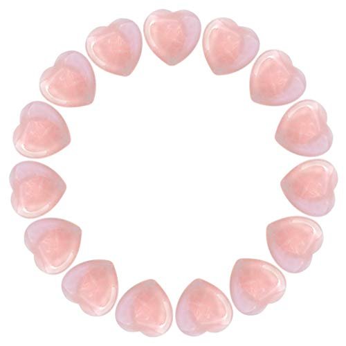 Marrywindix 15er-Pack 0,8 Zoll Heilende Kristalle – Rosenquarz Herzstein für Chakra-Ausgleich und Reiki