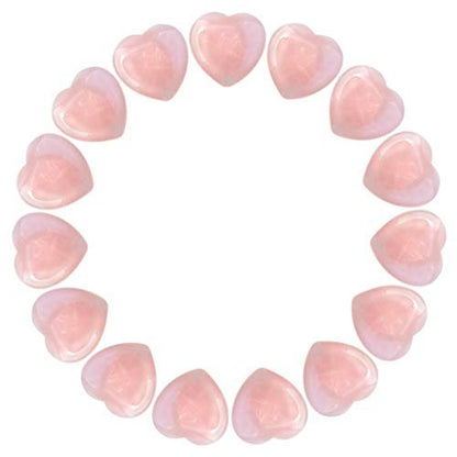 Marrywindix 15er-Pack 0,8 Zoll Heilende Kristalle – Rosenquarz Herzstein für Chakra-Ausgleich und Reiki