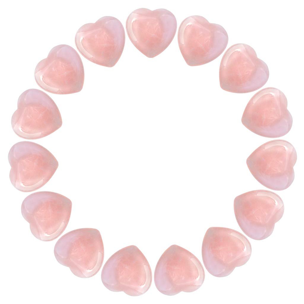 Marrywindix 15er-Pack 0,8 Zoll Heilende Kristalle – Rosenquarz Herzstein für Chakra-Ausgleich und Reiki
