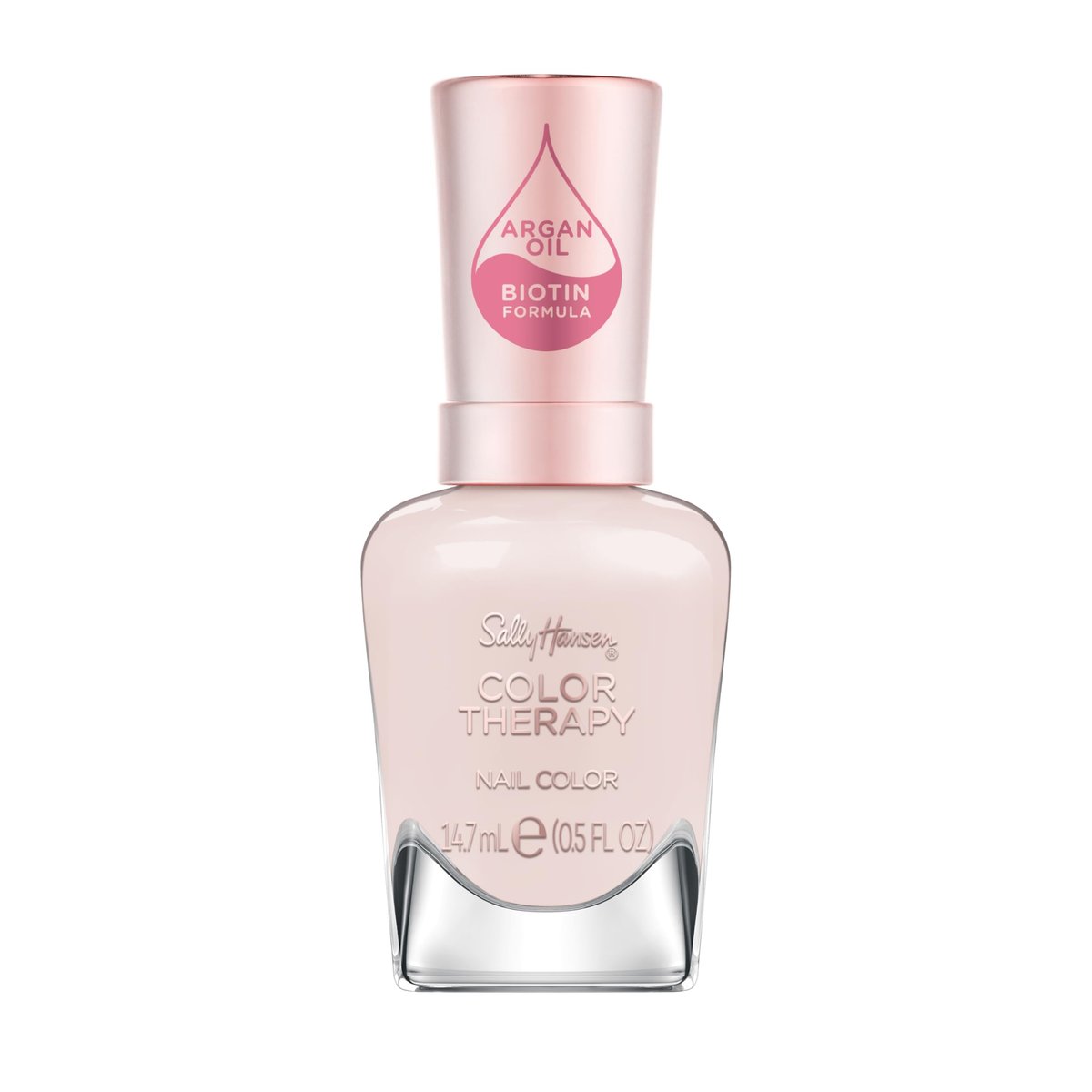Sally Hansen Color Therapy Nagellack | Mit Biotin und Arganöl | Lang anhaltend, stärkende Formel | 539 Bare Kiss | Nude Pink Nagelfarbe